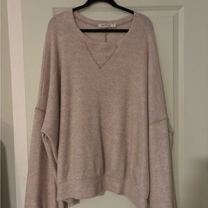 Three Bird Nest Soft Cream very light pink Crew Neck Sweater